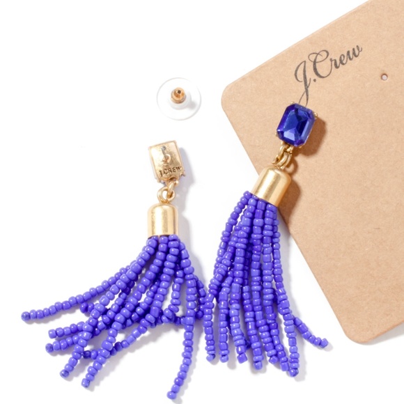 Jcrew blue beads tussle crystal earrings - Picture 4 of 5